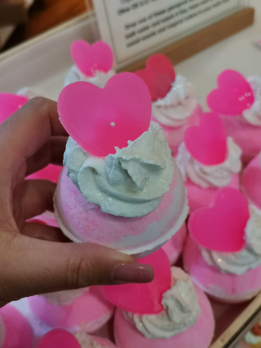Be My Valentine Bubbling Bath Bombs with Valentines Toys | The Vegan Potionry