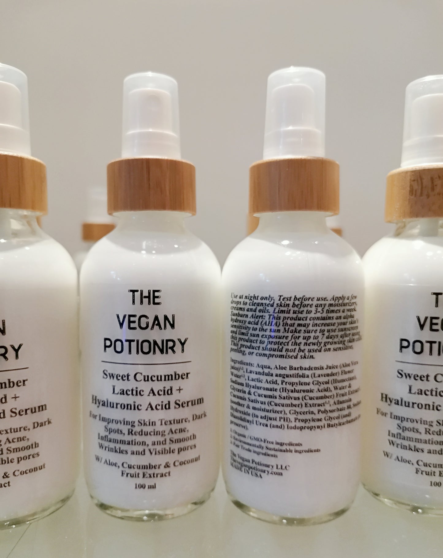 Sweet Cucumber Lactic Acid + Hyaluronic Acid Toner | The Vegan Potionry |