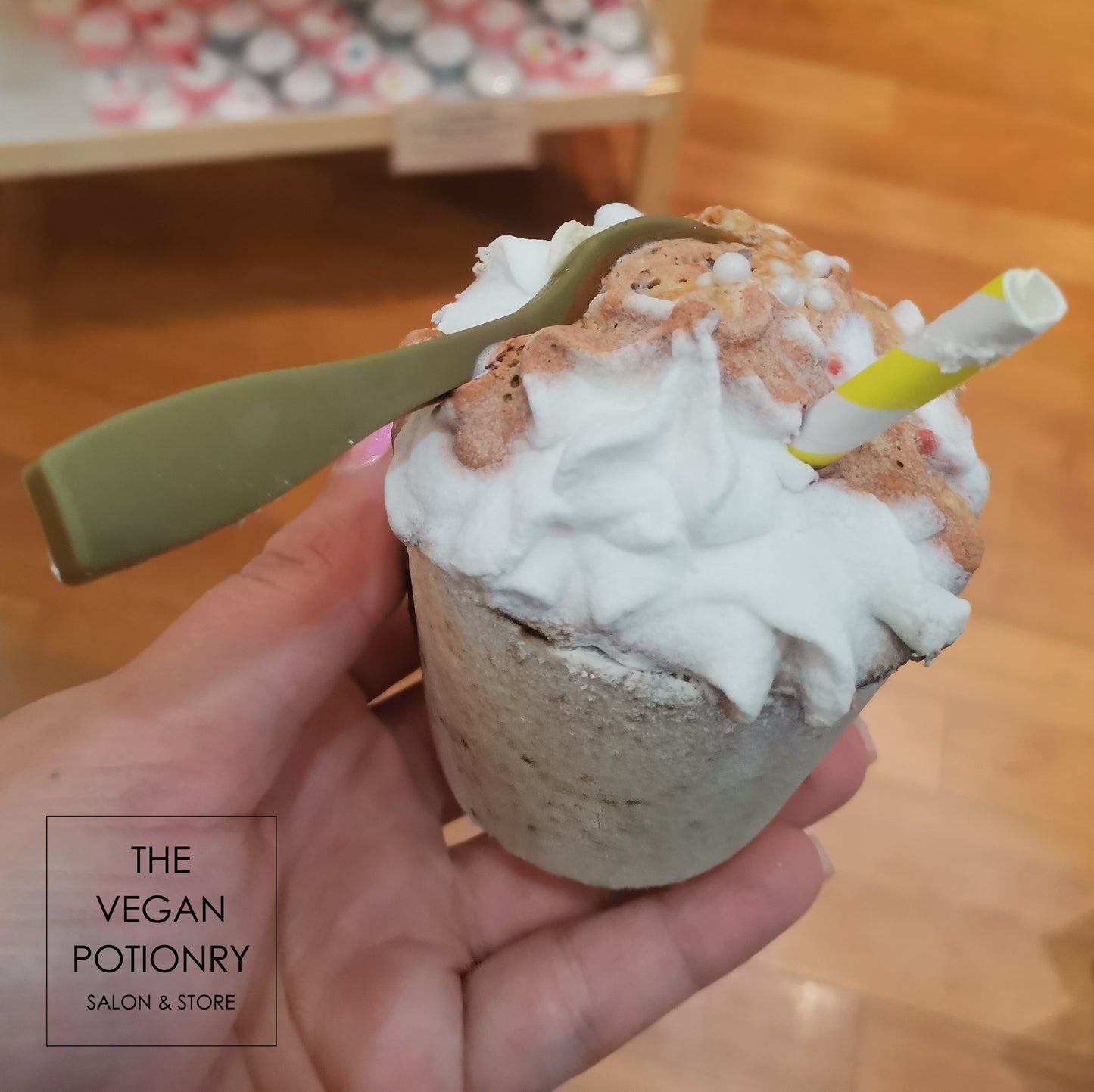 Coffee Latte & Frappe Bubbling Bath Bombs with toys inside | The Vegan Potionry |