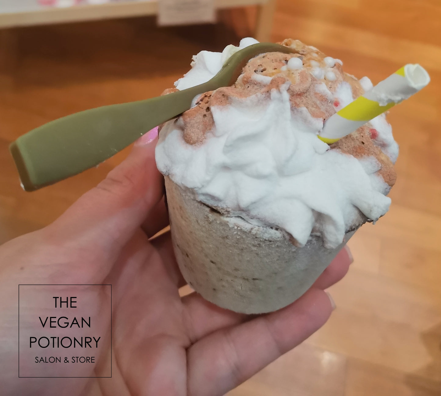 Coffee Latte & Frappe Bubbling Bath Bombs with toys inside | The Vegan Potionry |