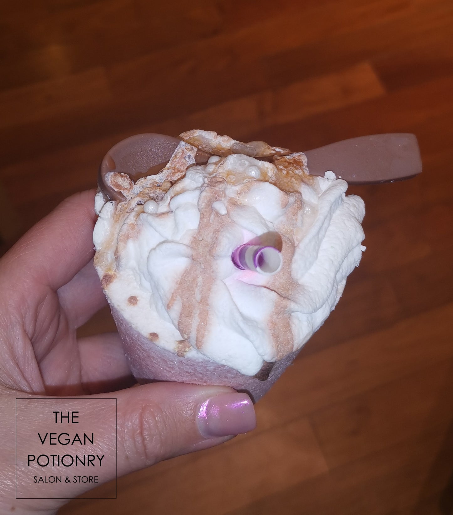 Coffee Latte & Frappe Bubbling Bath Bombs with toys inside | The Vegan Potionry |
