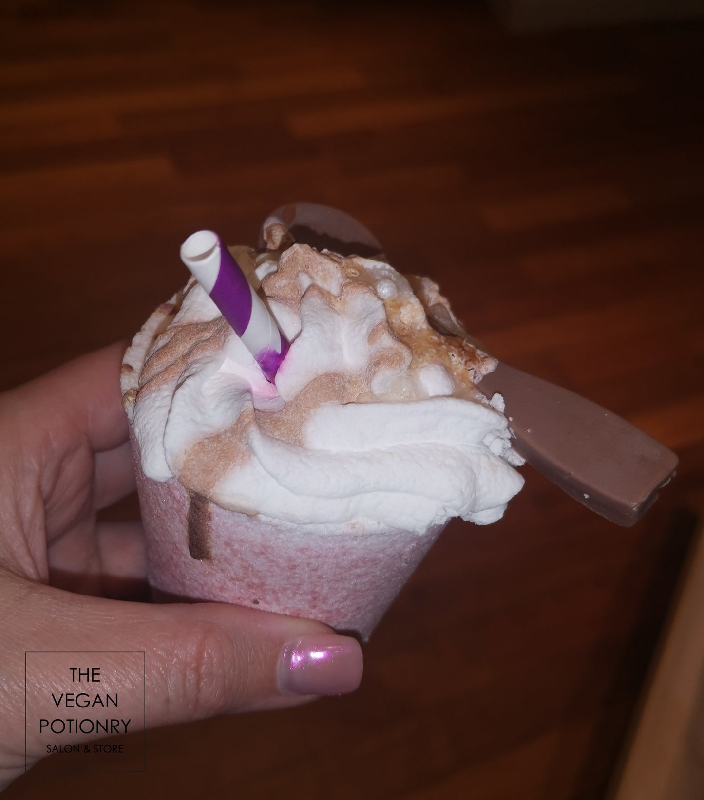 Coffee Latte & Frappe Bubbling Bath Bombs with toys inside | The Vegan Potionry |