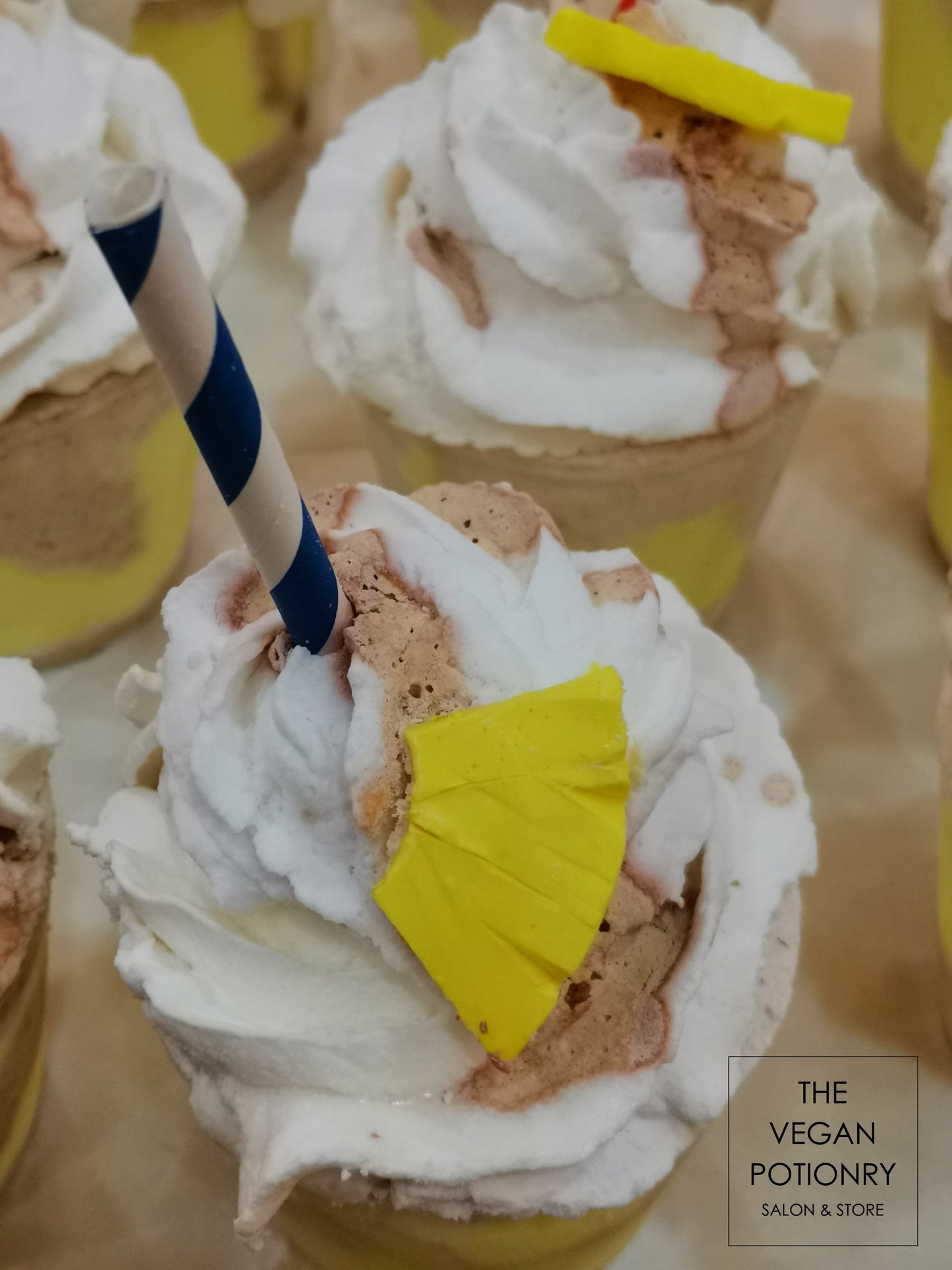 Coffee Latte & Frappe Bubbling Bath Bombs with toys inside | The Vegan Potionry |