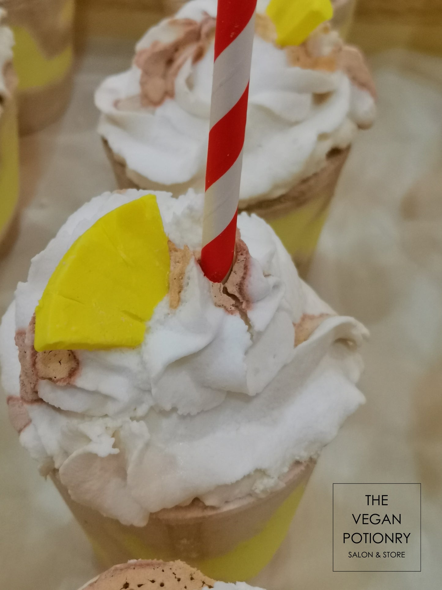 Coffee Latte & Frappe Bubbling Bath Bombs with toys inside | The Vegan Potionry |