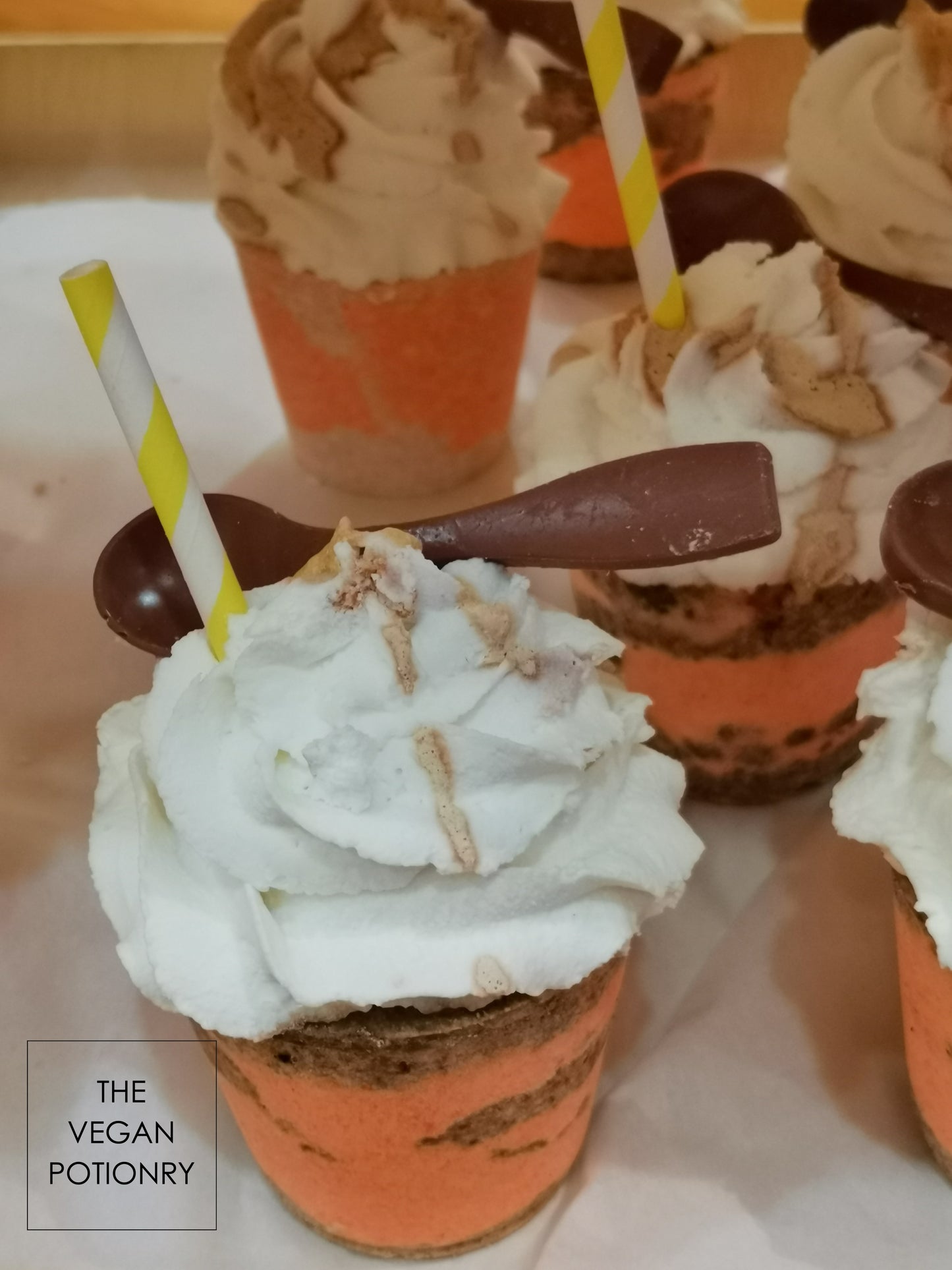 Coffee Latte & Frappe Bubbling Bath Bombs with toys inside | The Vegan Potionry |