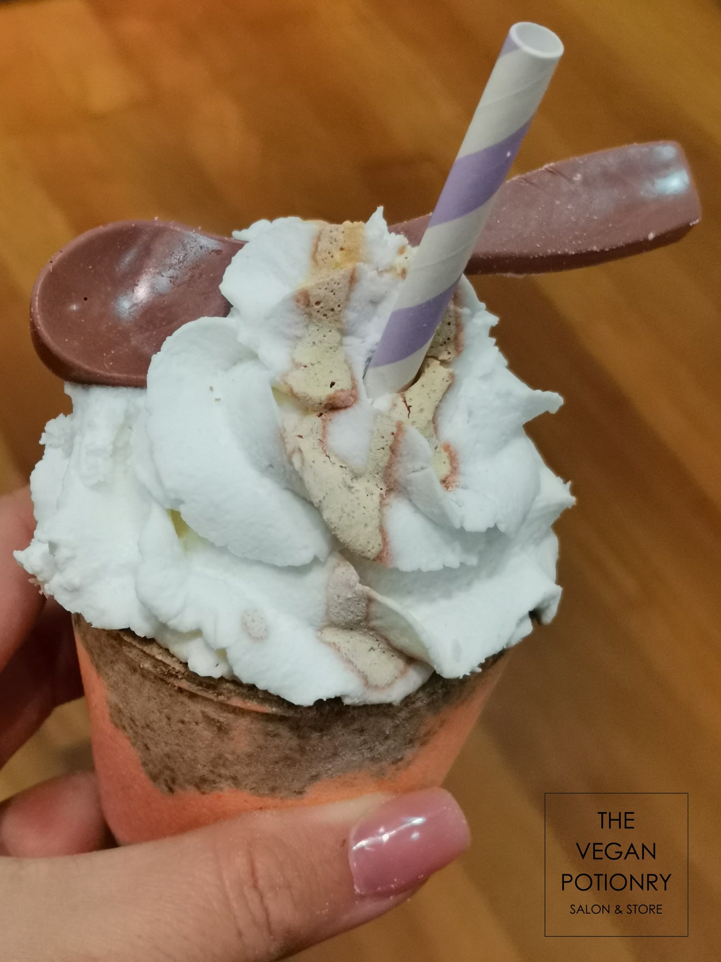 Coffee Latte & Frappe Bubbling Bath Bombs with toys inside | The Vegan Potionry |
