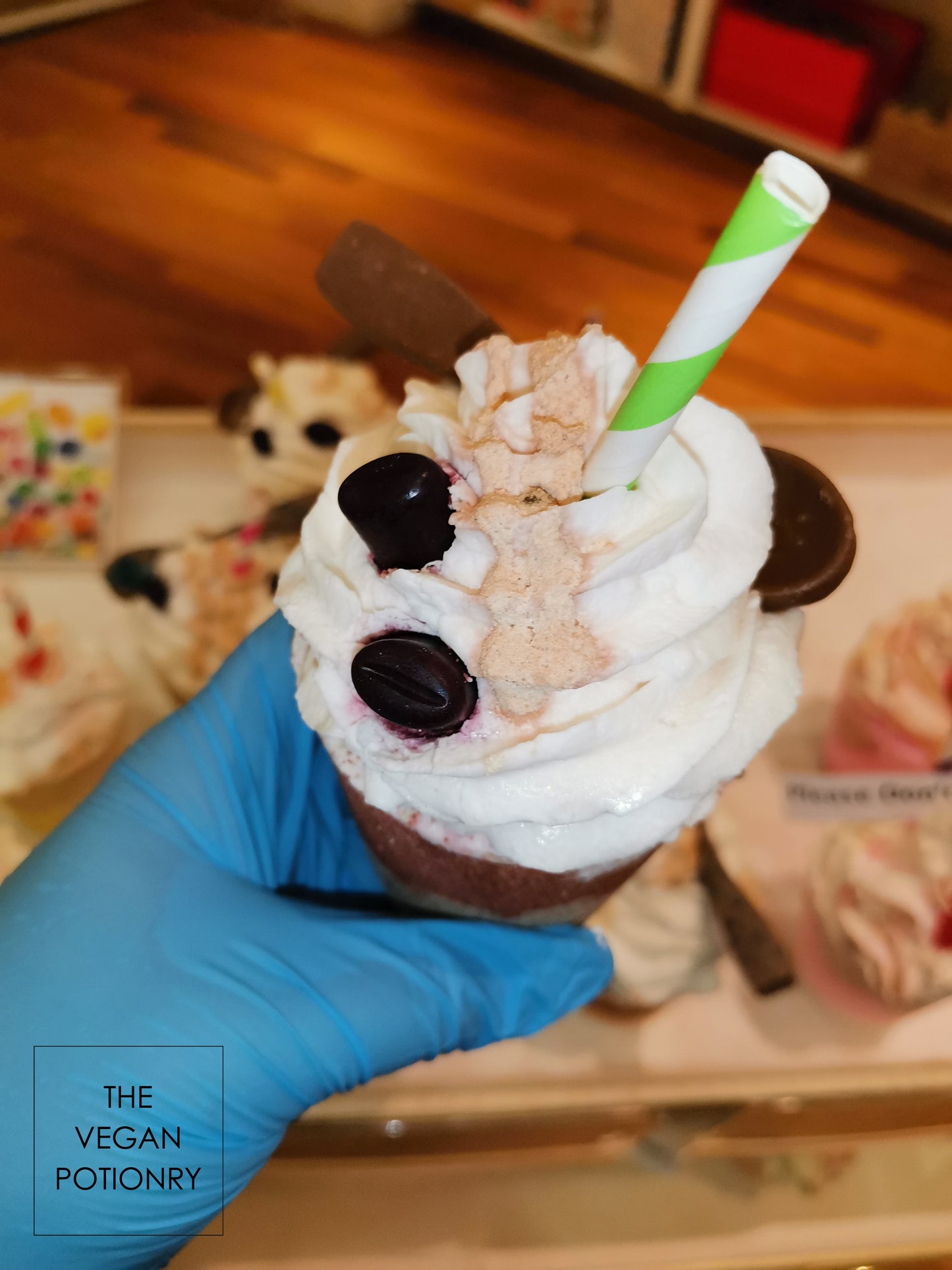 Coffee Latte & Frappe Bubbling Bath Bombs with toys inside | The Vegan Potionry |