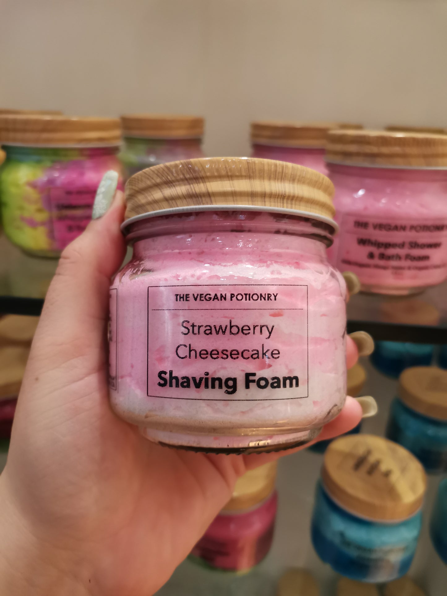 Strawberry Cheesecake Shaving Foam | Foaming Shaving Cream | Foaming Body Wash | THE VEGAN POTIONRY