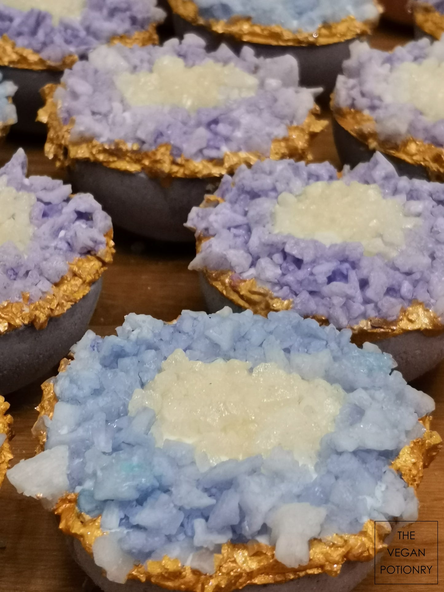 Lavender + Sage Geode Crystal Bath Bomb Bath Salt Hybrid | Luxury Spa Collection Natural Bath Soaks