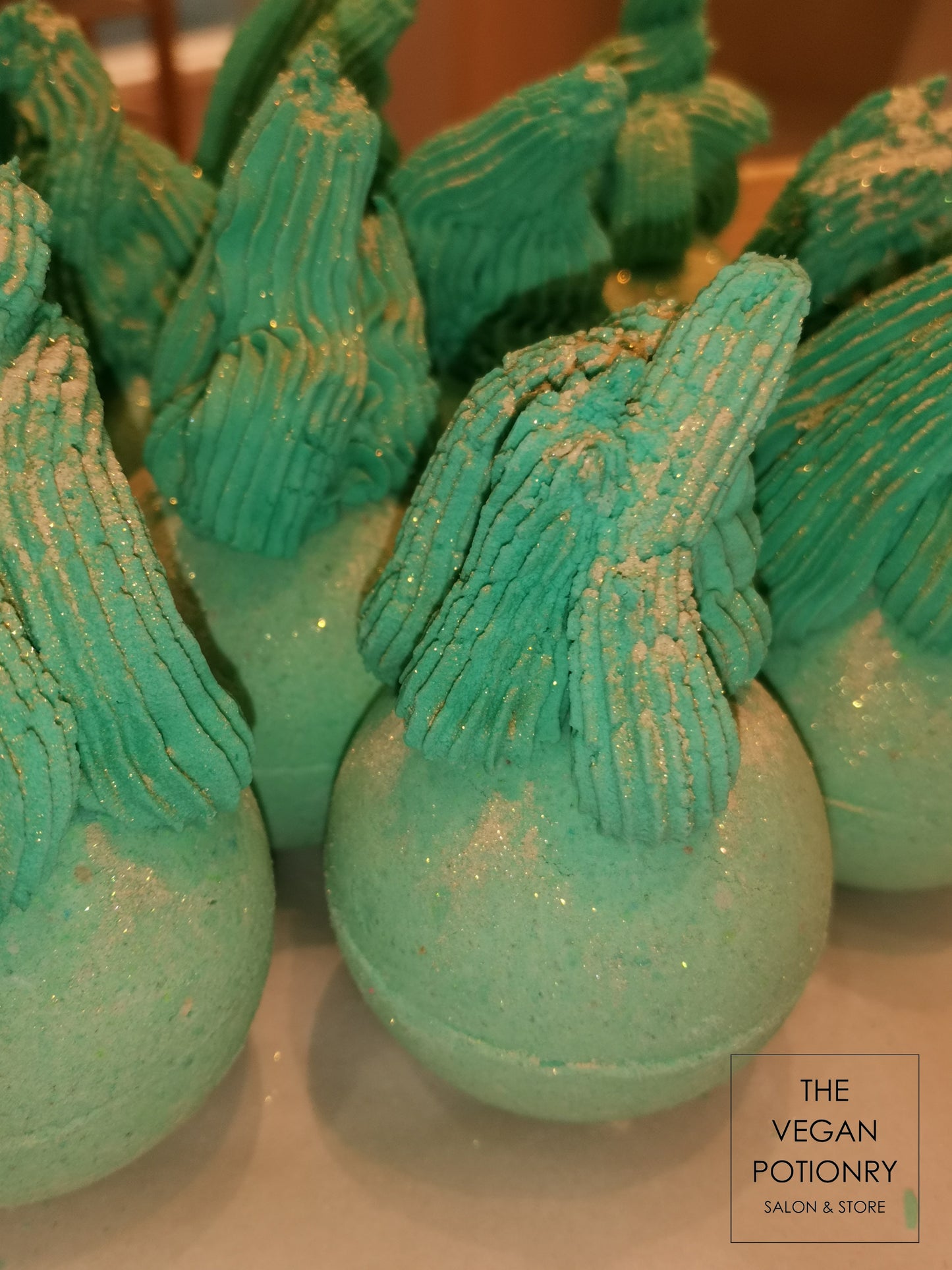ALGAE Bubbling Bath Bombs with Axolotl Toys | The Vegan Potionry |