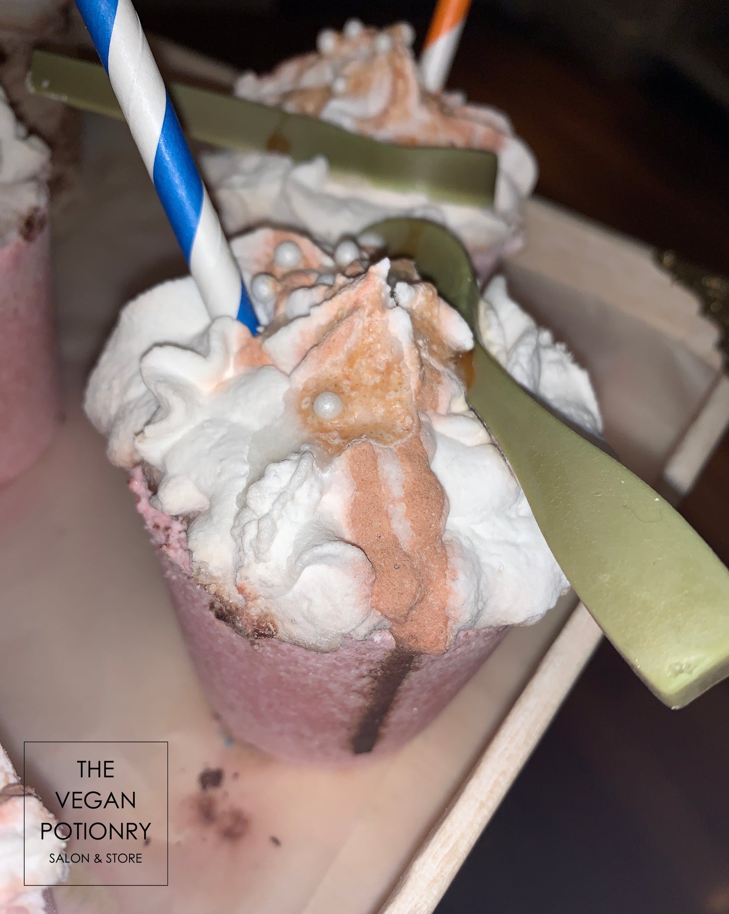 Coffee Latte & Frappe Bubbling Bath Bombs with toys inside | The Vegan Potionry |