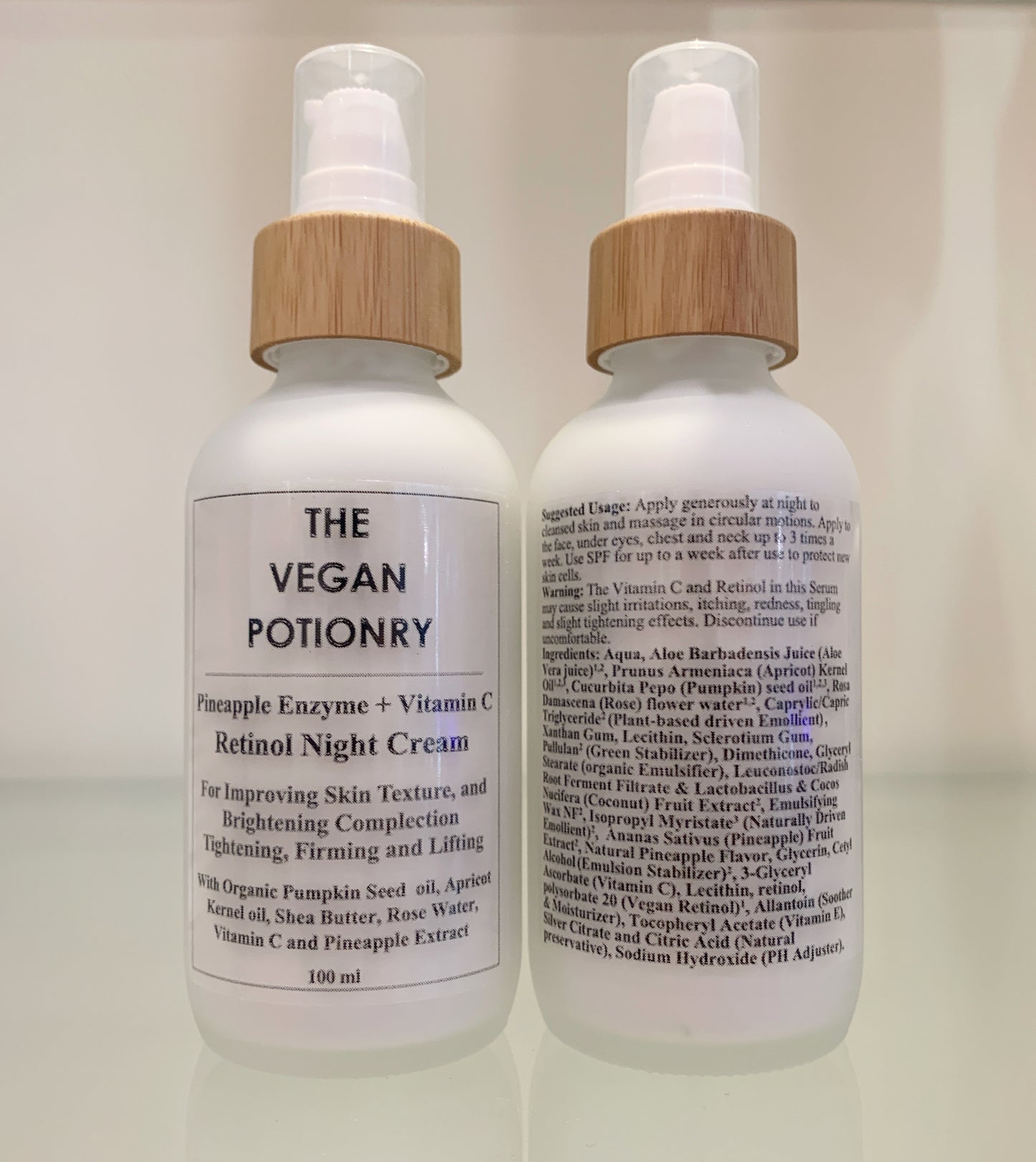 Pineapple Enzyme + Vitamin C Retinol Night Cream | The Vegan Potionry |