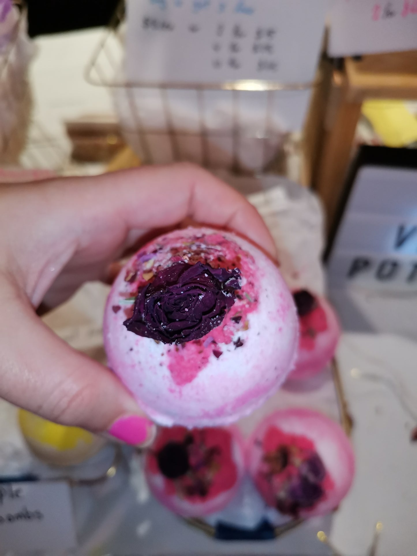 Rose Bath Bomb | The Vegan Potionry