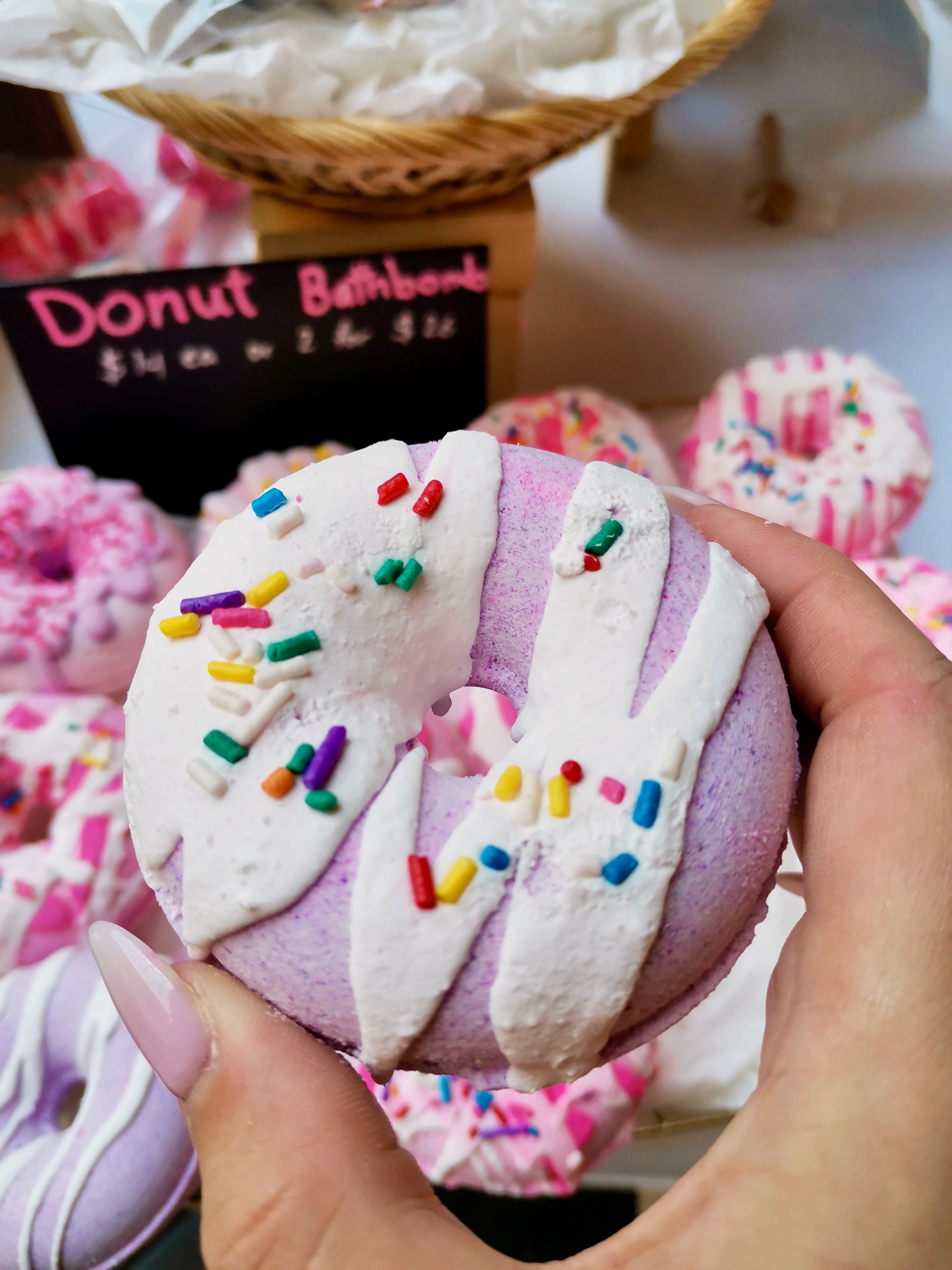 Donut Bath Bombs with Sprinkles