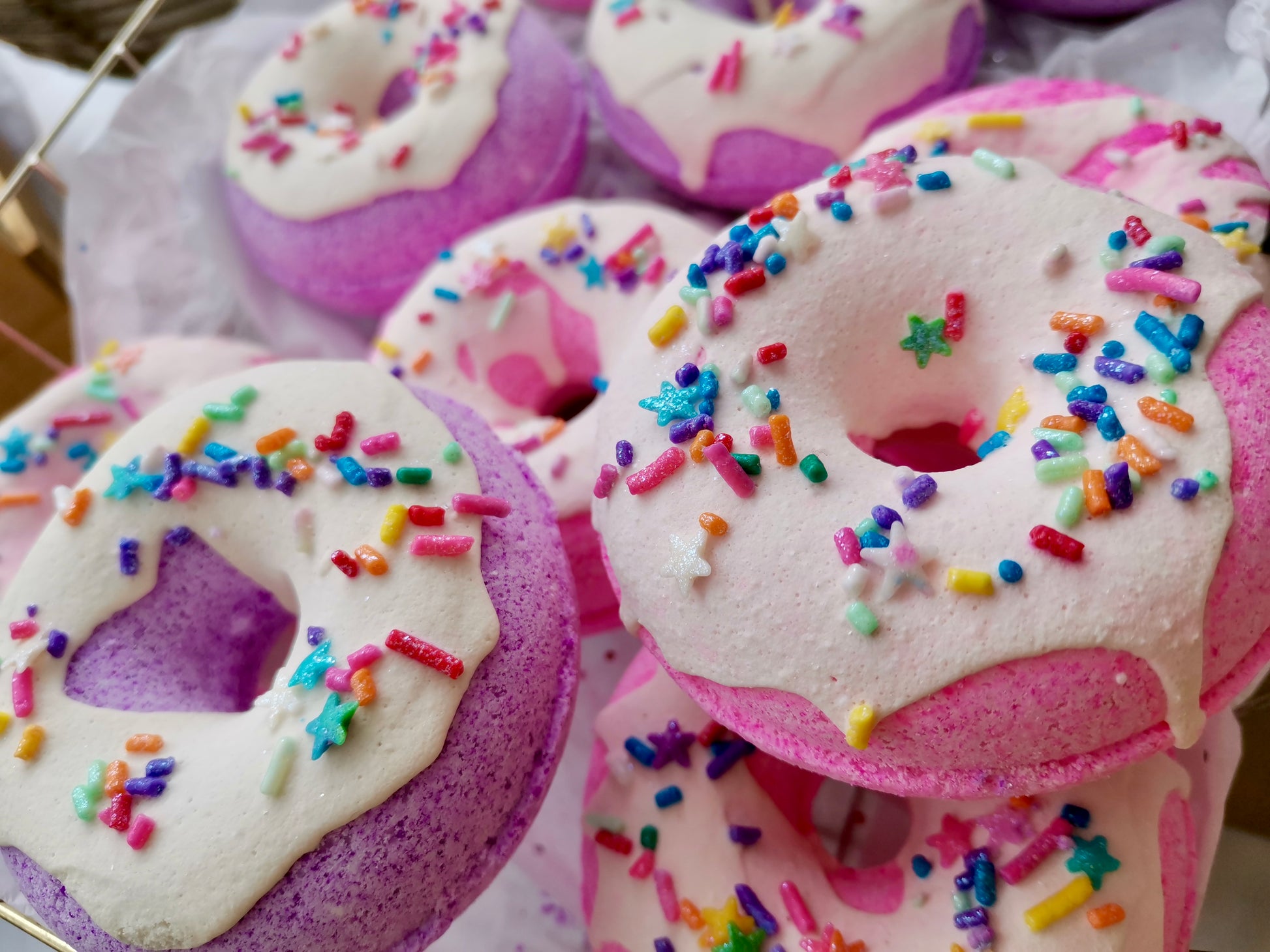 Donut Bath Bombs with Sprinkles