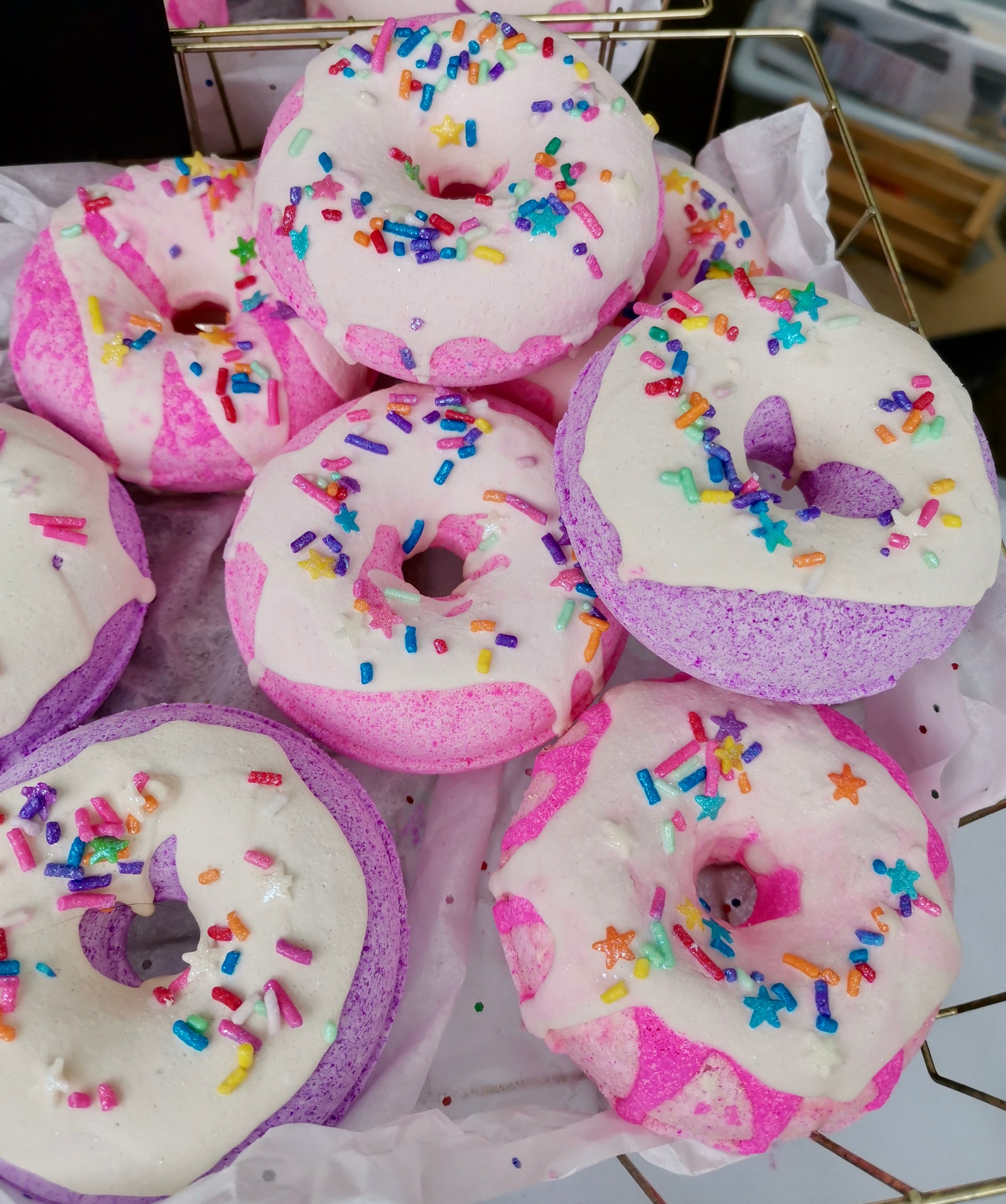 Donut Bath Bombs with Sprinkles