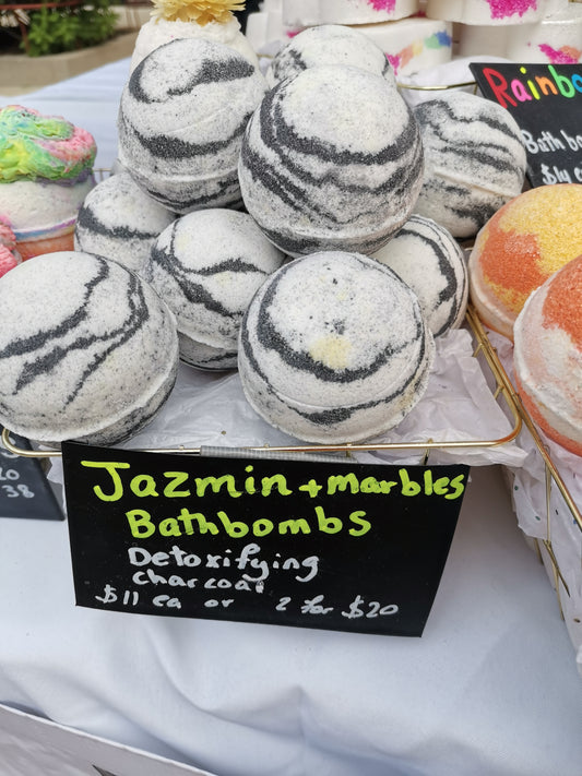 Jasmine + Marbles Large Bath Bombs | The Vegan Potionry |