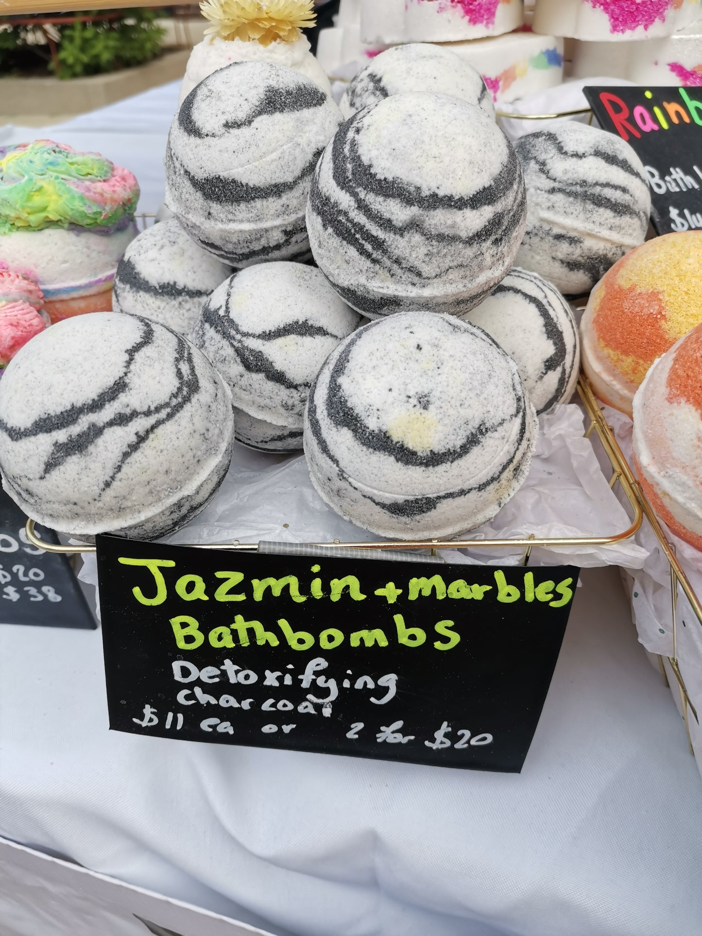 Jasmine + Marbles Large Bath Bombs | The Vegan Potionry |
