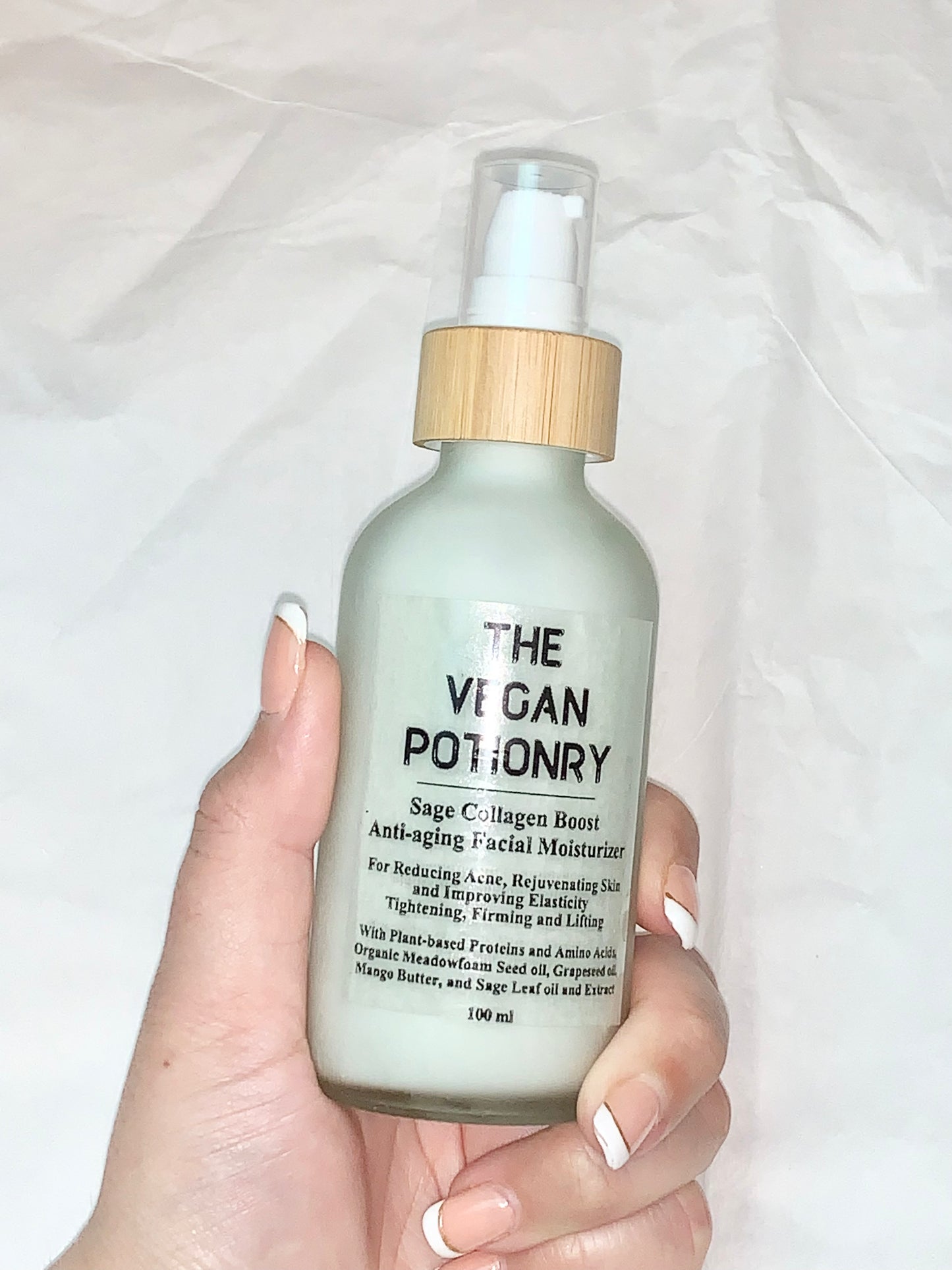 Sage Collagen Boost Facial Moisturizer | Vegan Collagen | For Dry Skin | The Vegan Potionry |