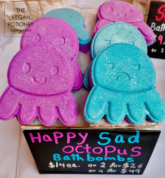 Happy Sad Octopus Bath Bomb | The Vegan Potionry