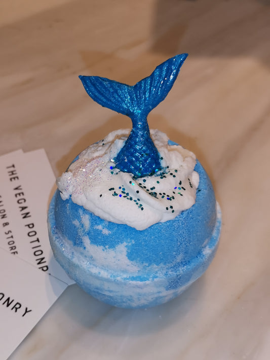 Mermaid Bubbling Bath Bombs | Mermaid Bubbling Bath Bombs with Toys | The Vegan Potionry |