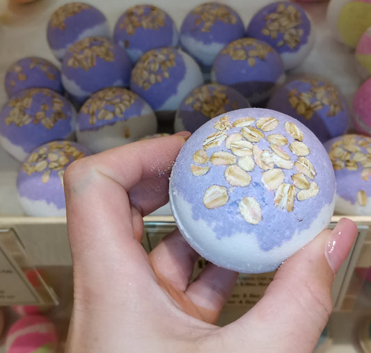Lilac + Oats Bath Bombs