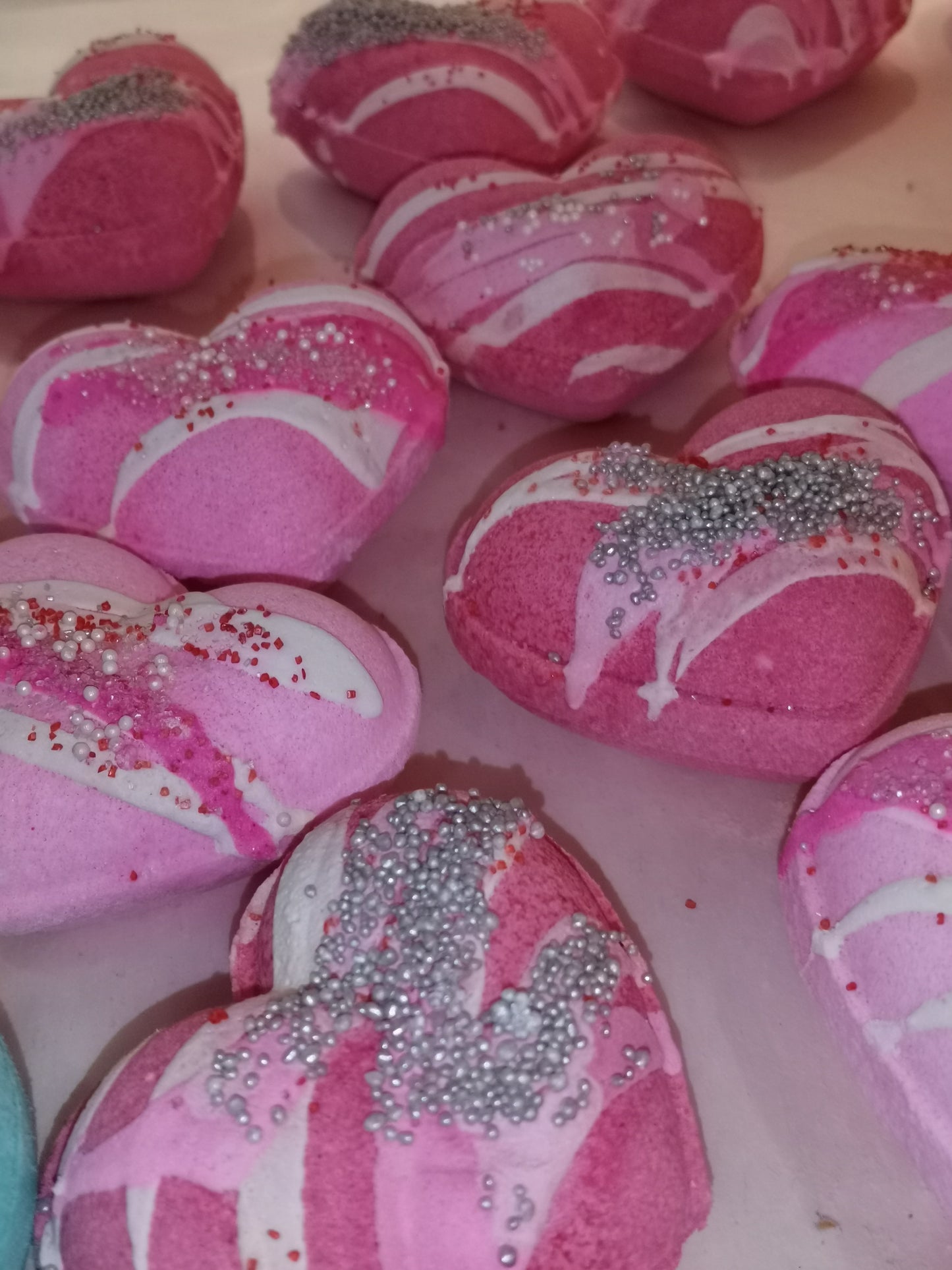 Glazed Hearts Bath Bombs with Charms inside | The Vegan Potionry