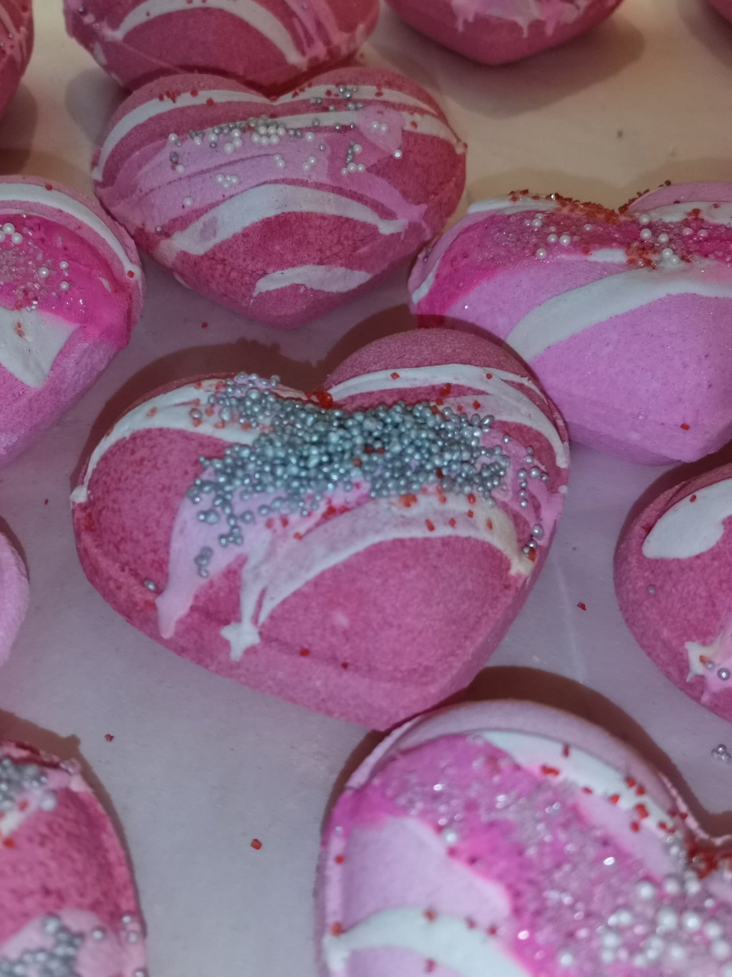 Glazed Hearts Bath Bombs with Charms inside | The Vegan Potionry