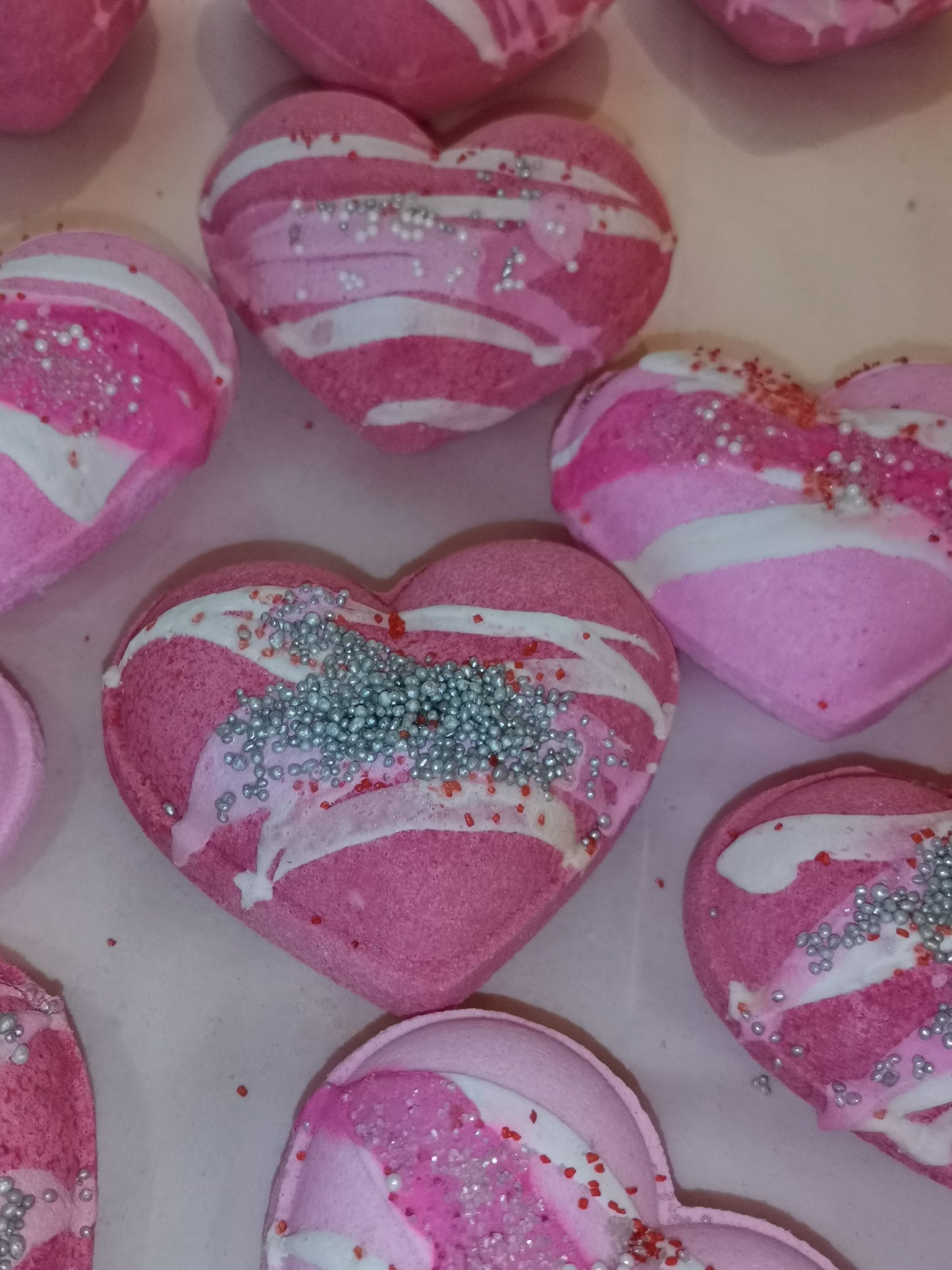 Glazed Hearts Bath Bombs with Charms inside | The Vegan Potionry