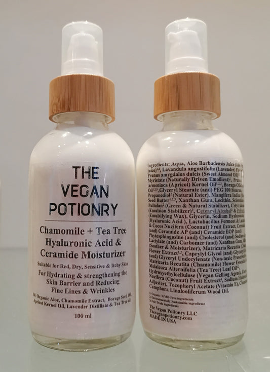 Chamomile + Tea Tree Hyaluronic Acid & Ceramide Moisturizer | The Vegan Potionry
