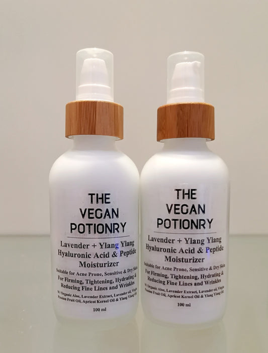 Lavender + Ylang Ylang Hyaluronic Acid & Peptide Moisturizer | The Vegan Potionry