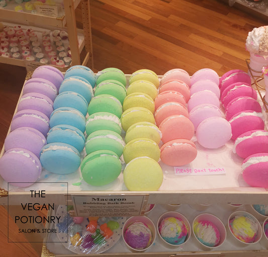 Macaron Bubbling Bath Bombs (Large) | The Vegan Potionry |