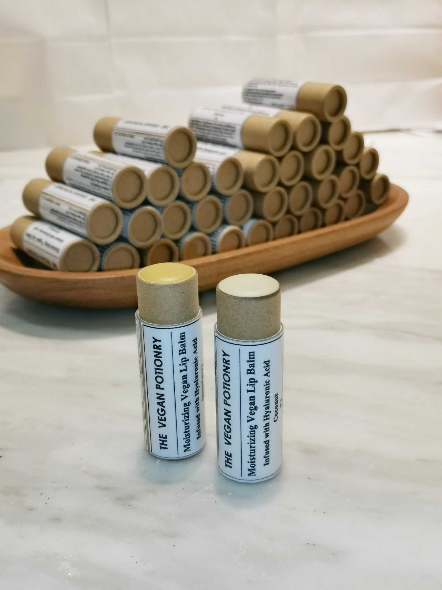 Moisturizing Vegan Lip Balm Infused with Hyaluronic Acid | Strawberry | Coconut | THE VEGAN POTIONRY