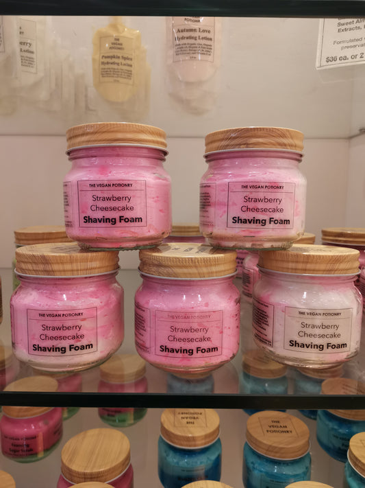 Strawberry Cheesecake Shaving Foam | Foaming Shaving Cream | Foaming Body Wash | THE VEGAN POTIONRY