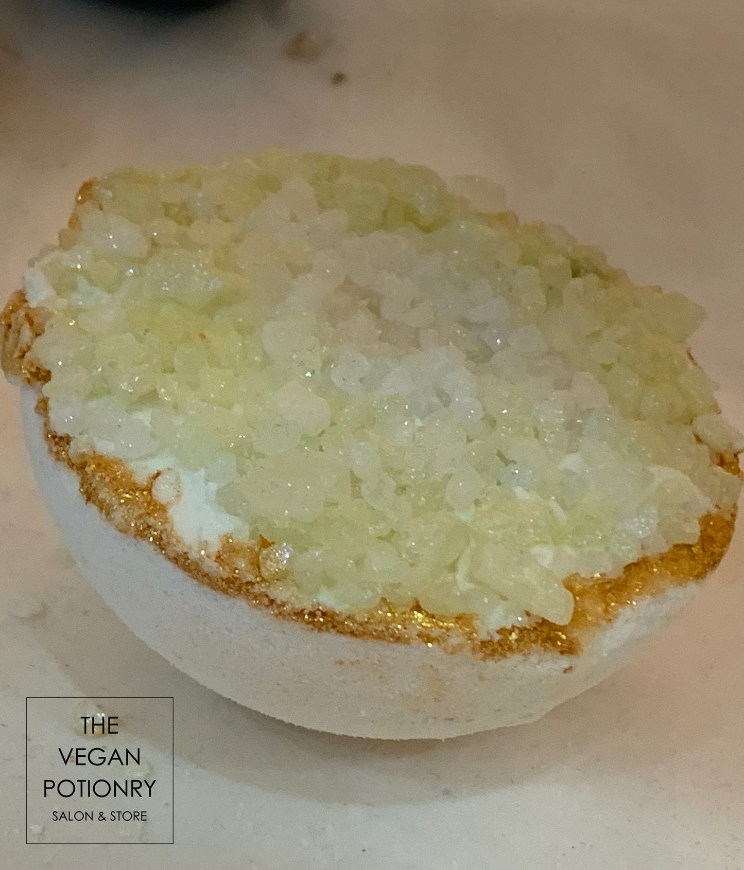 Lemon + Ylang Ylang Salt Geode Crystal Bath Bomb Bath Salt Hybrid | Luxury Spa Collection Natural Bath Soaks