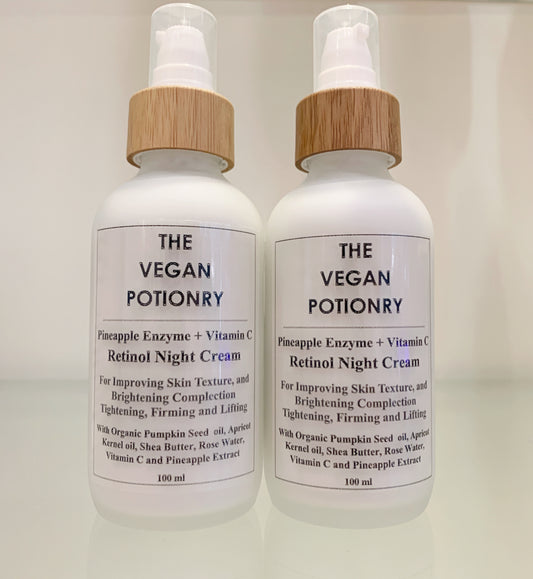 Pineapple Enzyme + Vitamin C Retinol Night Cream  | The Vegan Potionry |
