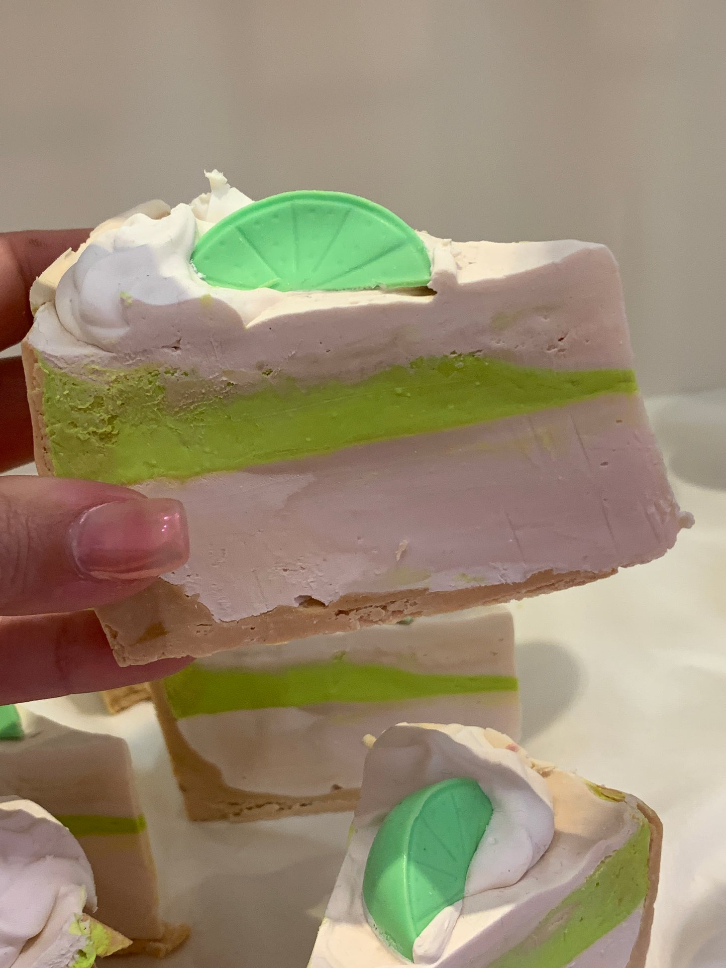 Key Lime Cheesecake Soap Slice | The Vegan Potionry |