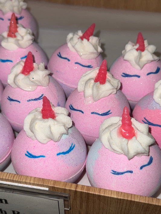 Unicorn Bubbling Bath Bombs with Toys | The Vegan Potionry |