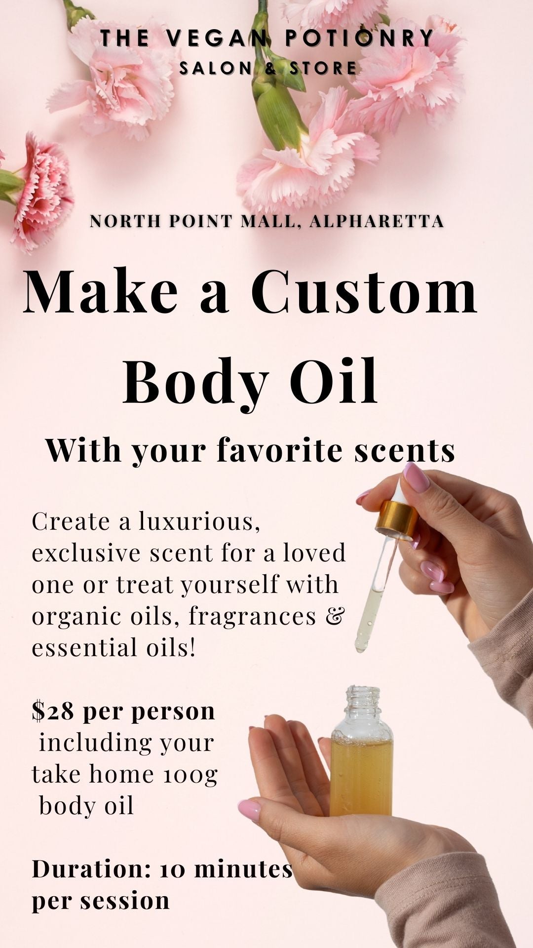 Custom Body Oil Workshop I Monday-Sunday I THE VEGAN POTIONRY SALON & STORE