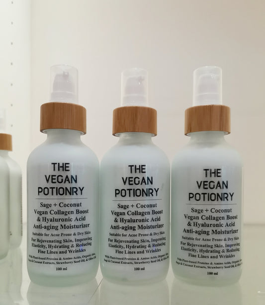 Sage + Coconut Vegan Collagen Boost  & Hyaluronic Acid  Anti-aging Moisturizer | The Vegan Potionry