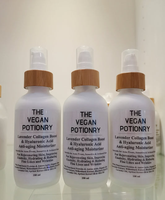 Lavender Vegan Collagen Boost & Hyaluronic Acid Anti-aging Moisturizer | The Vegan Potionry