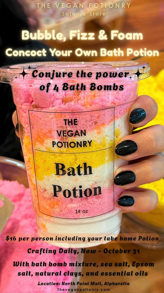 Bath Potion Making Class I Monday-Sunday I THE VEGAN POTIONRY SALON & STORE