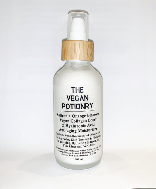 Saffron + Orange Blossom Vegan Collagen Boost  & Hyaluronic Acid  Anti-aging Moisturizer | The Vegan Potionry