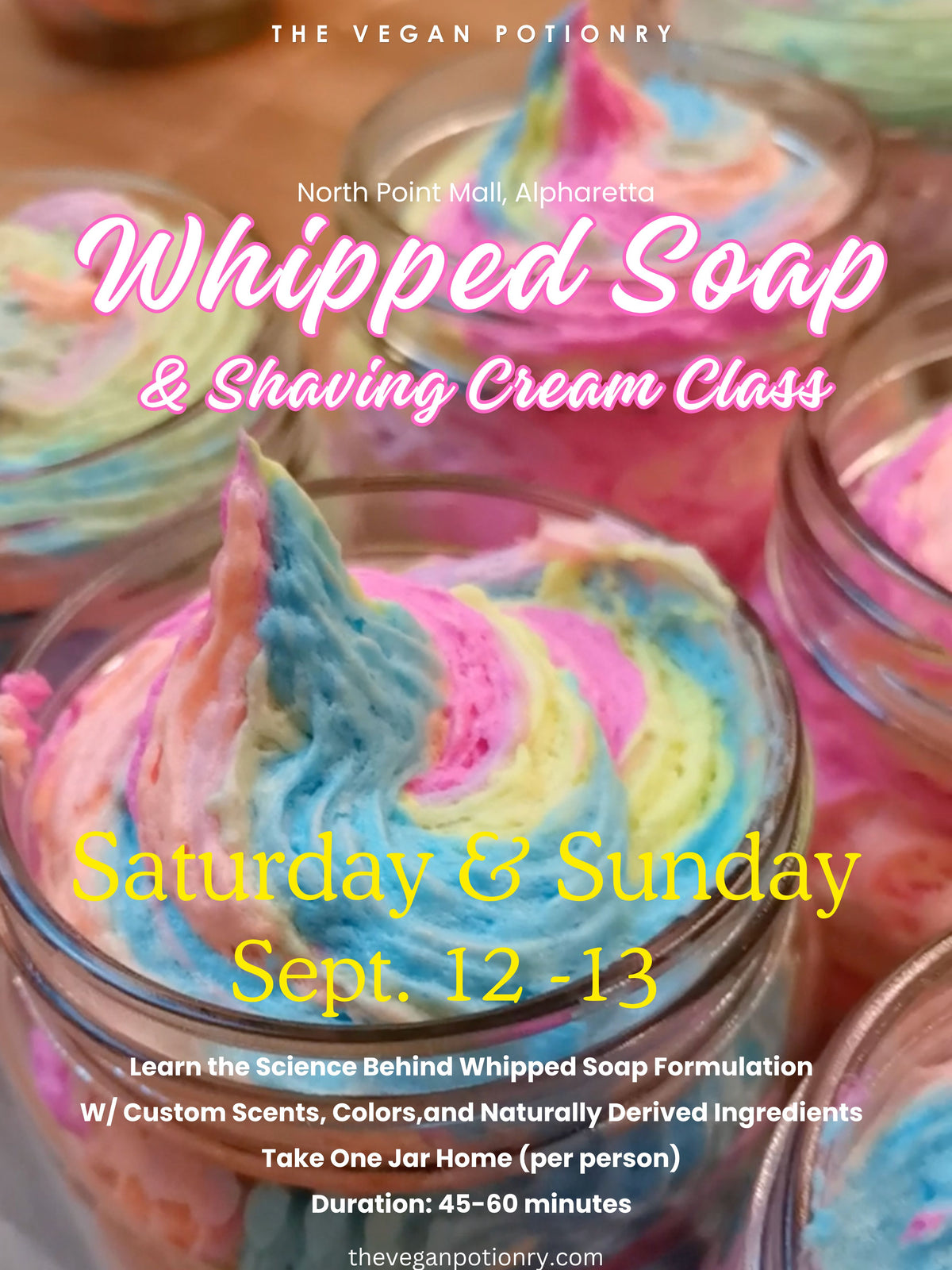 Whipped Soap & Learn the Rope |  Craft Your Own Fluffy, Artisanal Whipped Soap | September 12–13|THE VEGAN POTIONRY WORKSHOP
