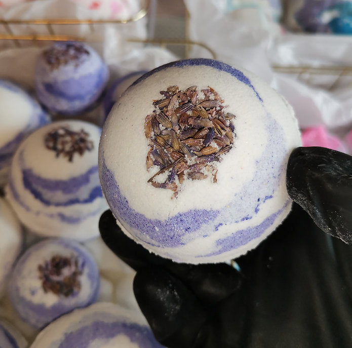 Calming Luminescent Lavender Bath Bombs