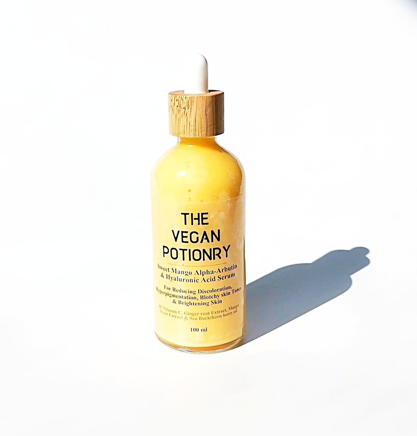 Sweet Mango Alpha-Arbutin  & Hyaluronic Acid Serum For Reducing Discoloration | The Vegan Potionry |