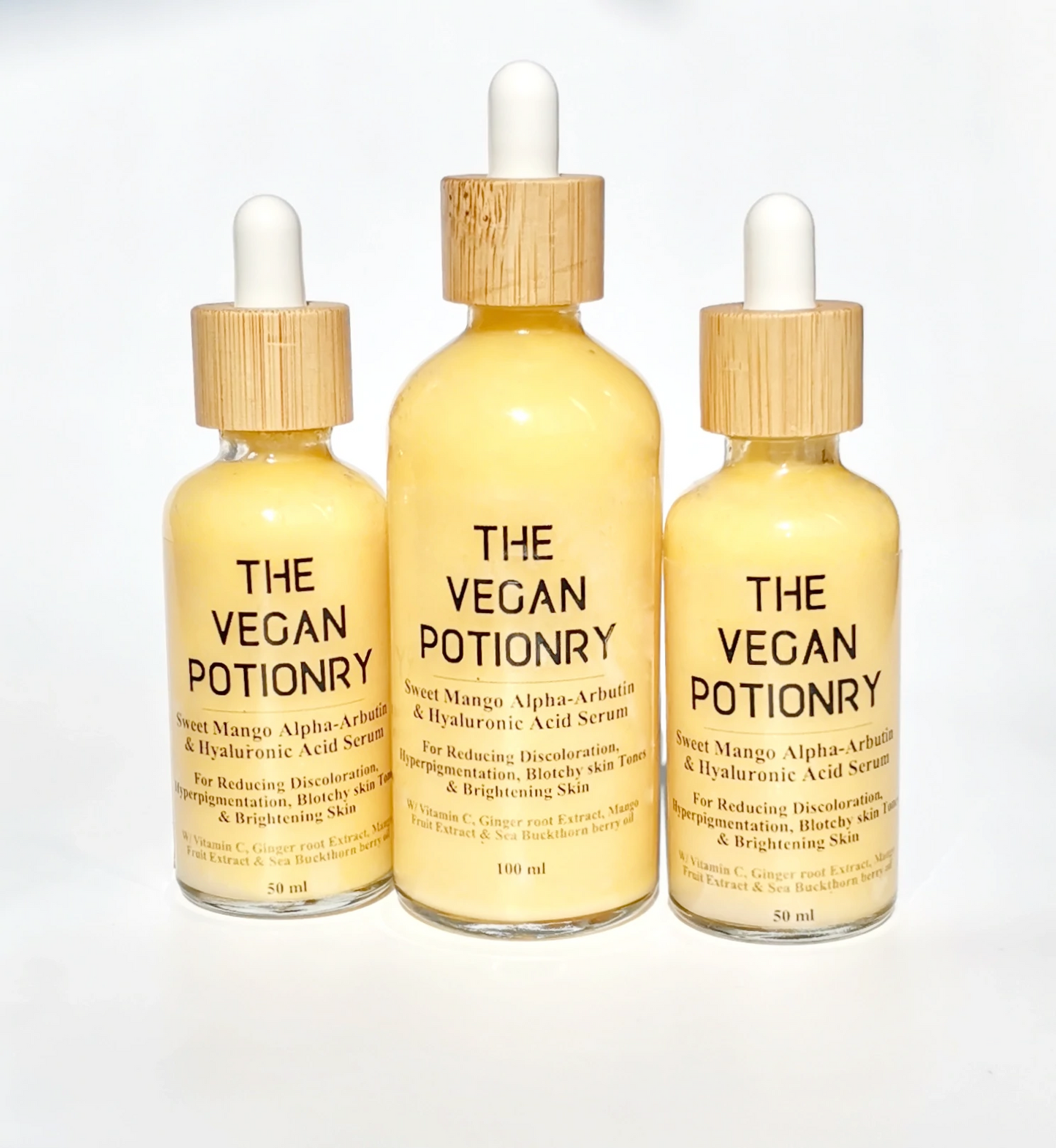 Sweet Mango Alpha-Arbutin  & Hyaluronic Acid Serum For Reducing Discoloration | The Vegan Potionry |