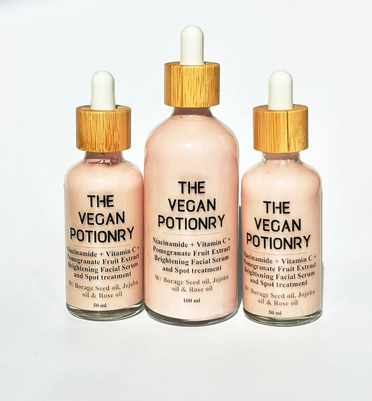 Niacinamide + Vitamin C & Pomegranate Fruit Extract Brightening Facial Serum | The Vegan Potionry |