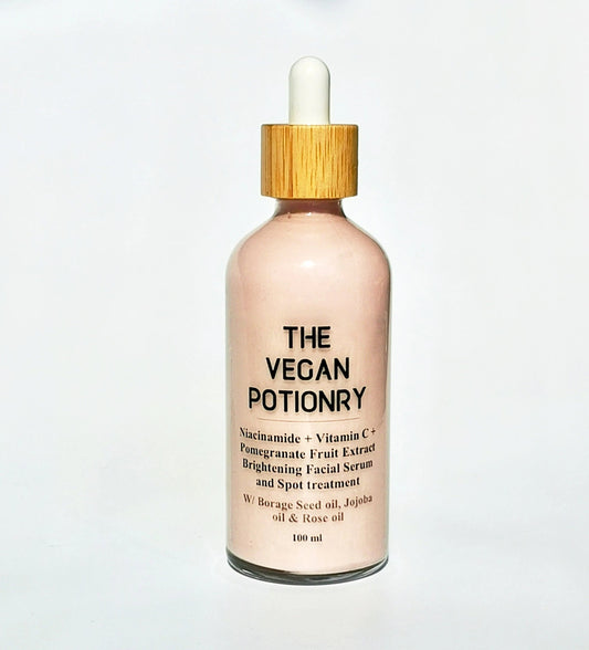 Niacinamide + Vitamin C & Pomegranate Fruit Extract Brightening Facial Serum | The Vegan Potionry |