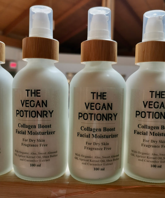 Collagen Boost Facial Moisturizer | Vegan Collagen | Collagen Night Cream |  For Dry Skin | Fragrance Free The Vegan Potionry |